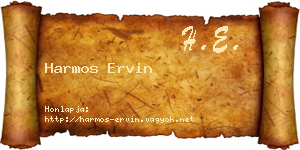 Harmos Ervin névjegykártya