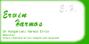 ervin harmos business card
